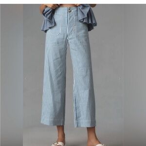 Maeve The Colette Cropped Wide Leg Pants: Printed Linen Edition